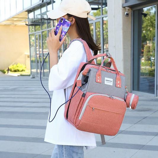 Folding Mummy Crib Sunshade Large Capacity Bags