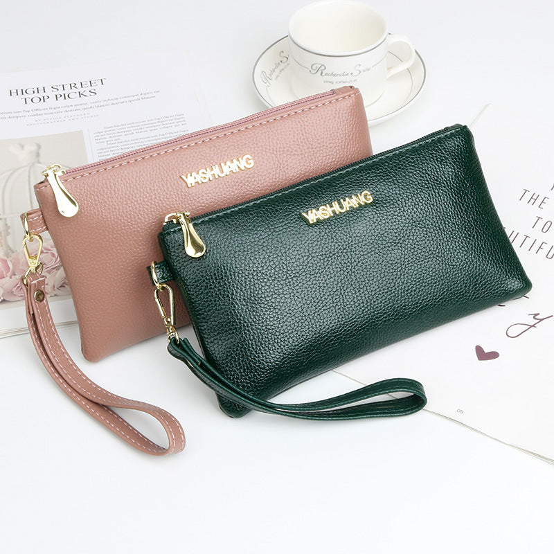 Women's Long Litchi Pattern Soft Feel Mobile Ladies Wallet