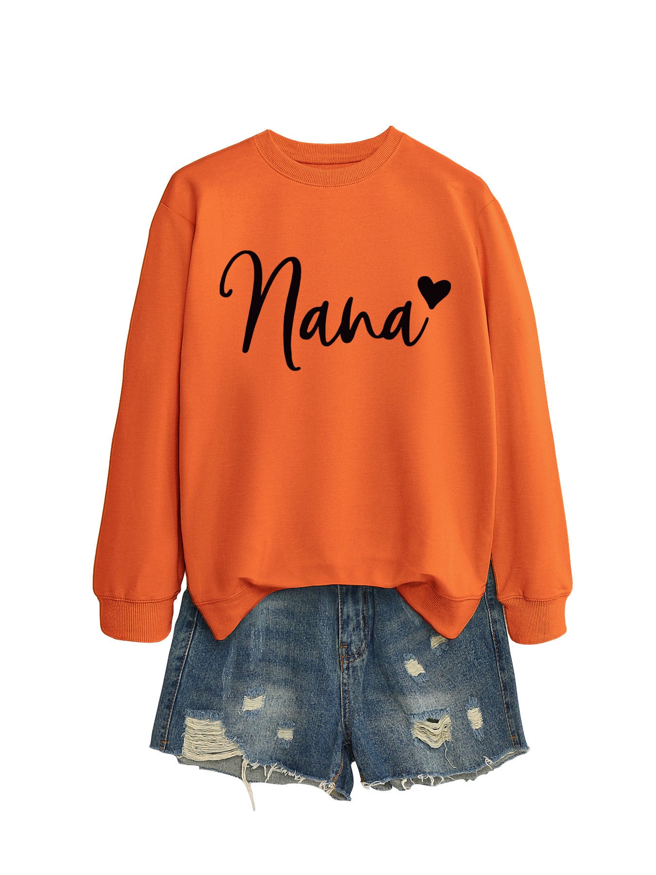 Women's Round Neck Elegant Heart Printing Simple Sweaters