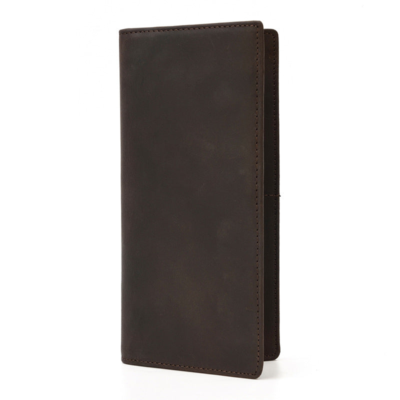 Men's First Layer Cowhide Retro Long Multiple Men's Wallets