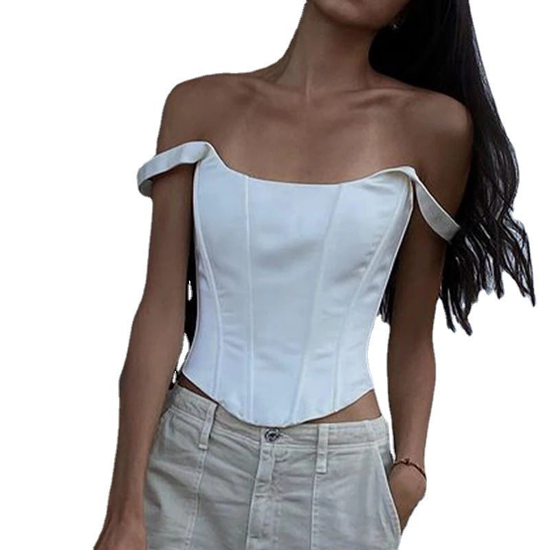 Women's Solid Color Sexy Fishbone Sling Square Tops