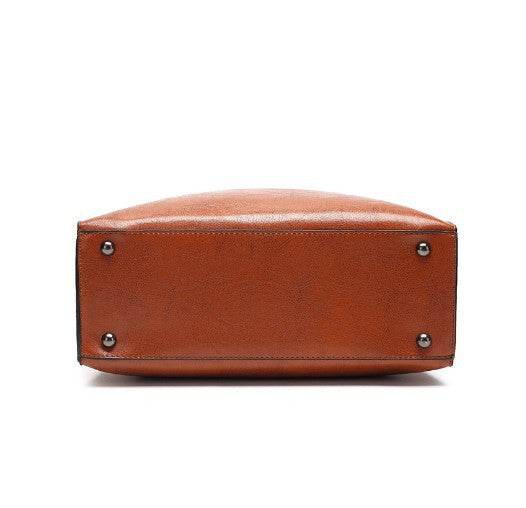 Glamorous Women's Fashion Oil Leather Simple Bags