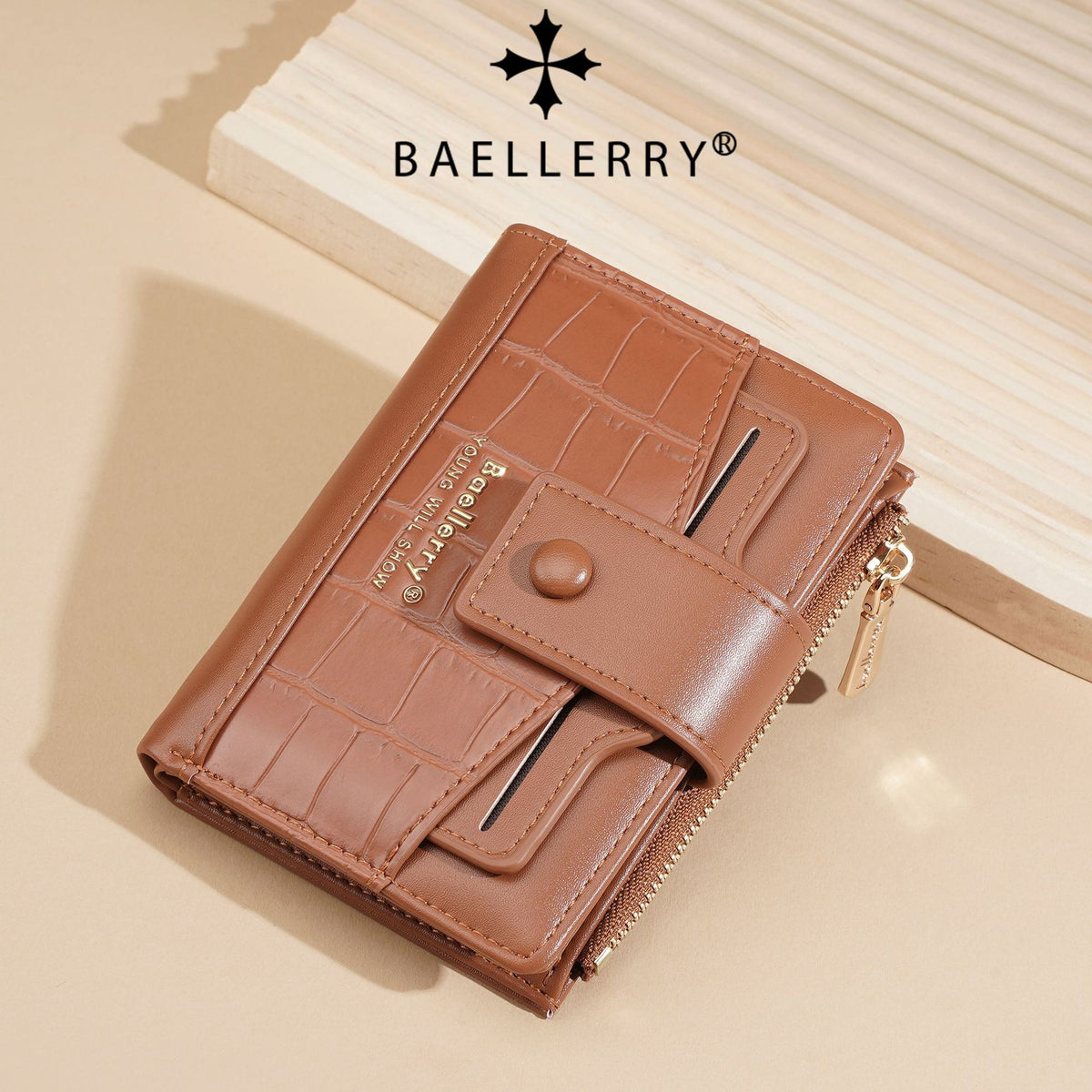 Women's Short Stone Pattern Multiple Slots Thin Ladies Wallet