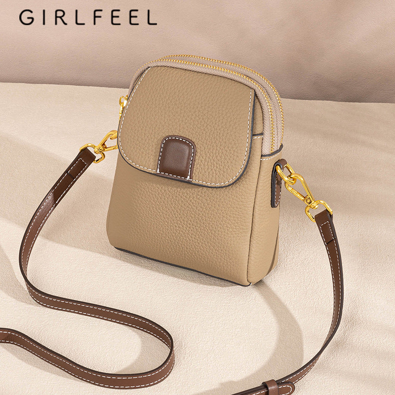 Women's Fashionable Genuine Leather Fashion Mobile High Crossbody Bags