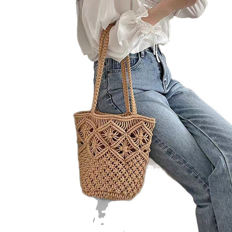 Artistic Retro Underarm Woven Crocheted Straw Bags