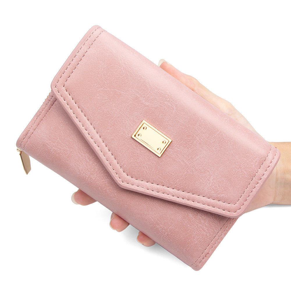Women's Short Fashion Simple Horizontal Zipper Clutch Ladies Wallet