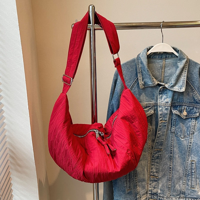 Women's Idle Style Large Capacity Red Canvas Women's Messenger Bag