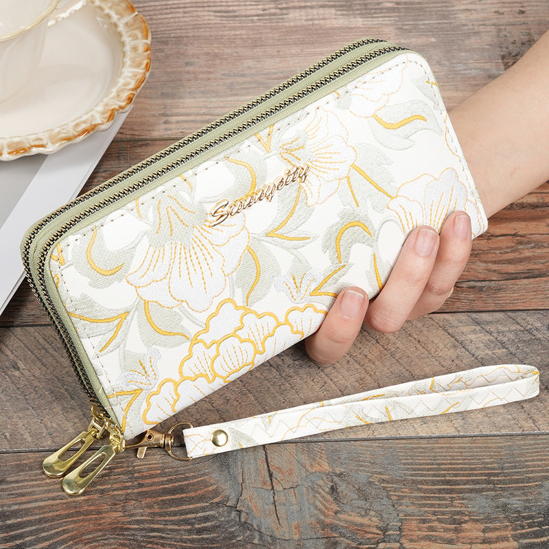 Women's Large Capacity Fresh Stylish Flower Printing Hardware Trendy Accessories