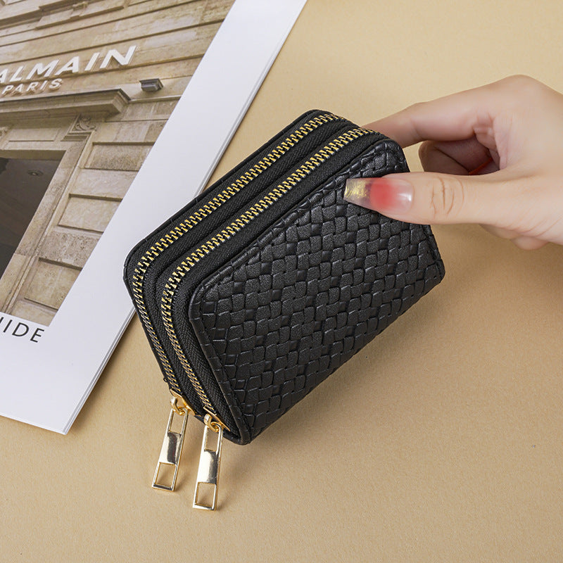 Women's Simple Compact Double Layer Zipper Fashion Ladies Wallet