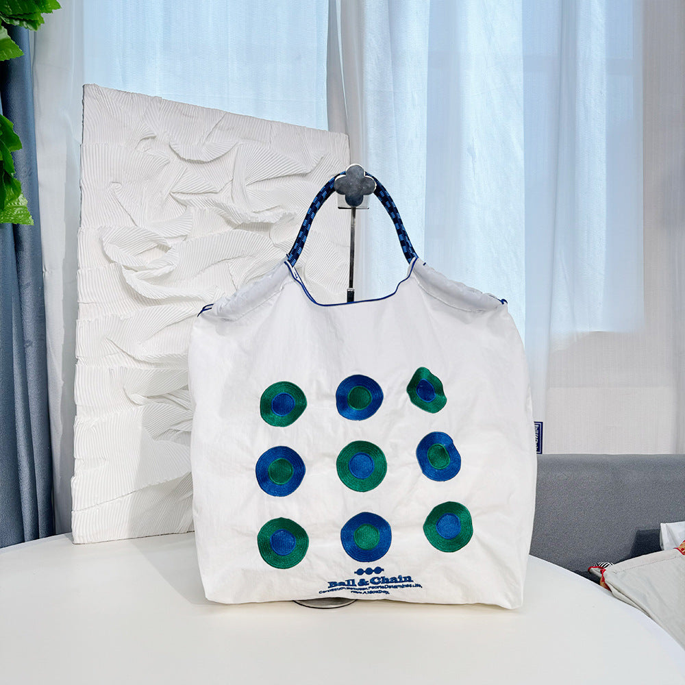 Environmental Protection Embroidery Shopping Nylon Cloth Women's Handbag