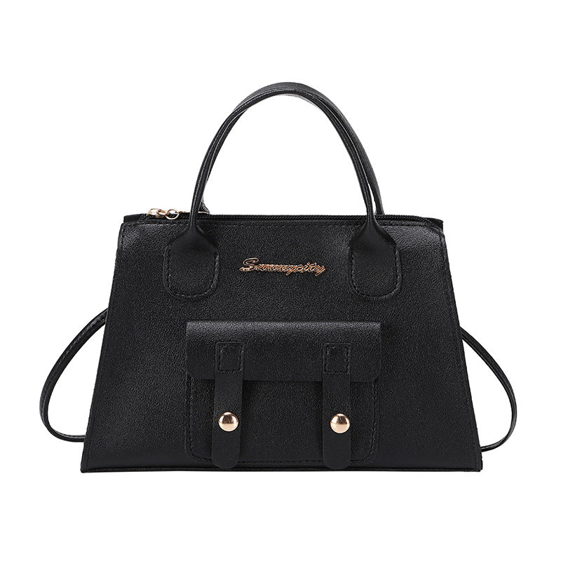 Women's Korean Style Fashionable Simple Solid Color Shoulder Bags