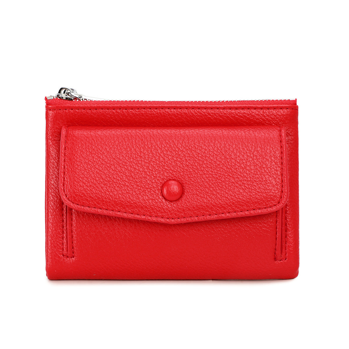 Women's Short Double Zipper Flip Simple Portable Fashion Card Holder