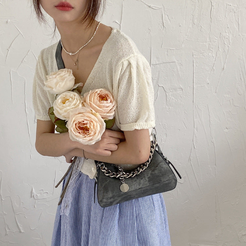 Women's Fashionable Denim Simple Moon Chain Underarm Crossbody Bags