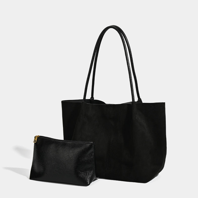 Fashion Large Capacity Vintage Suede Leisure Commute Women's Shoulder Bag