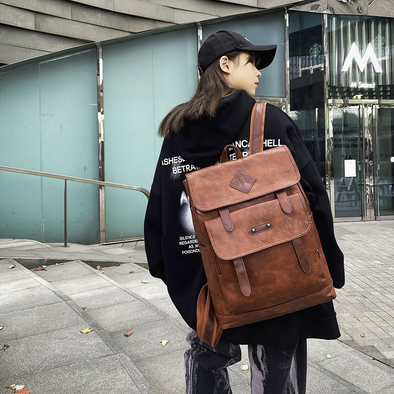 Leather Business Commute Large Capacity Computer Backpacks