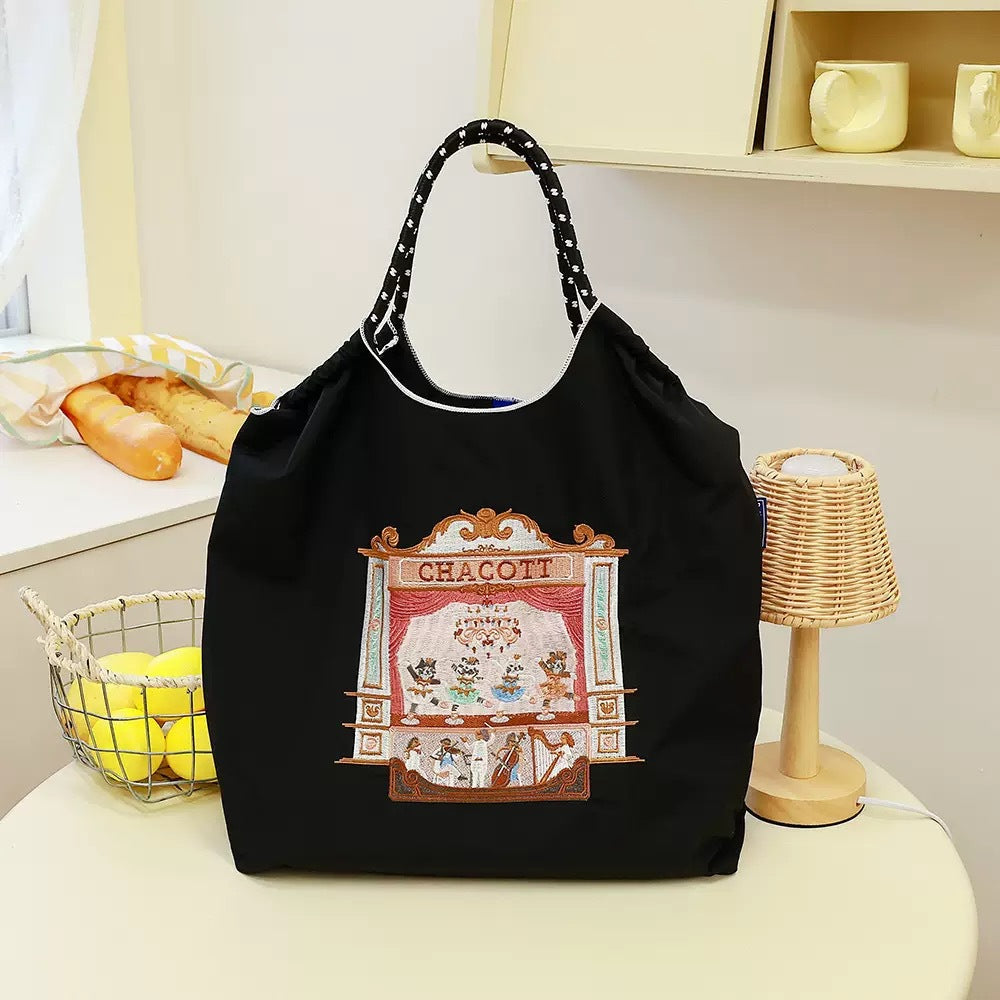Environmental Protection Waterproof Nylon Embroidery Fashion Large Bags