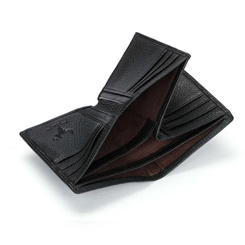 Leather Short Multiple Slots First Layer Men's Wallets