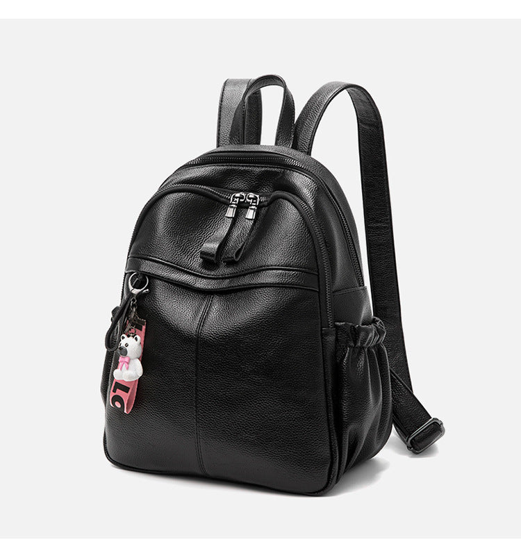 Women's Large Capacity Soft Leather Cowhide Urban Backpacks