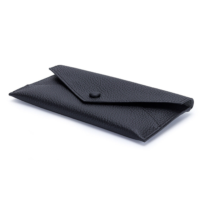 Women's Long Genuine Leather Soft Banknote Clip Ladies Wallet