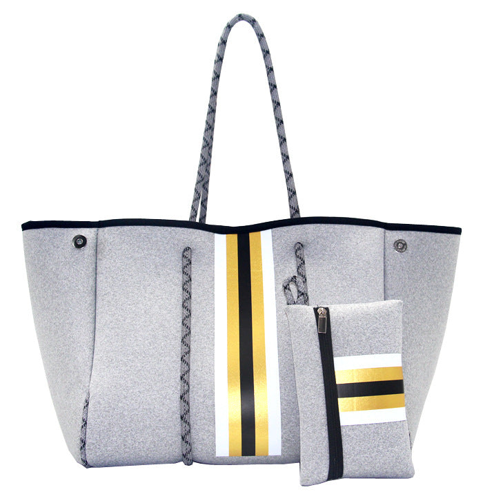 Leopard Print Printed Black Portable Beach Shoulder Bags