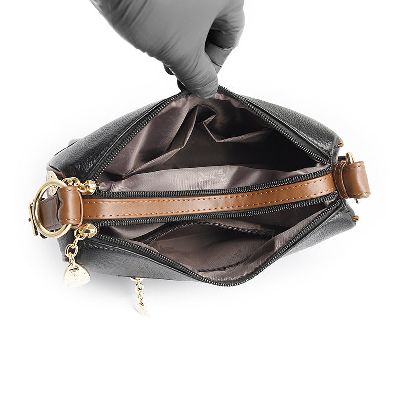 Women's Genuine Leather Mom Large Capacity Contrast Bags