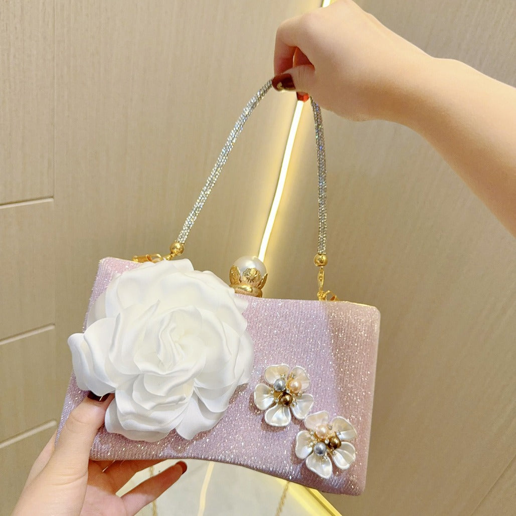 Delicate Pearl Flower Dinner Niche Clutch Evening Bags
