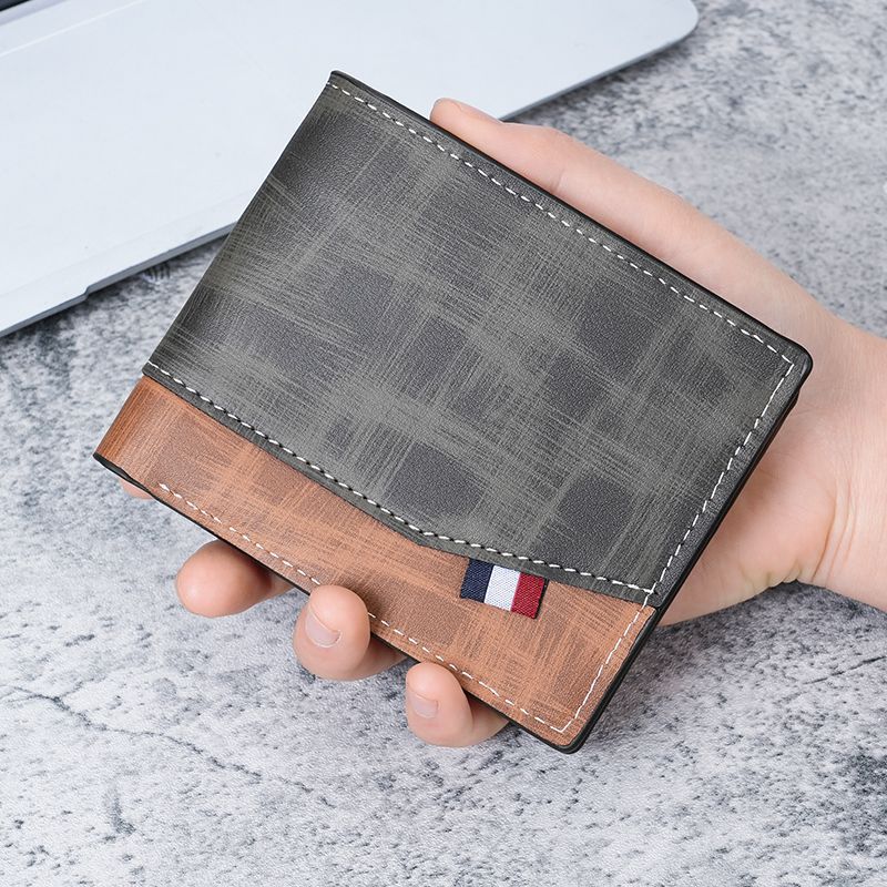 Men's Hinge Short Retro Fashion Frosted Multiple Slots Large Men's Wallet