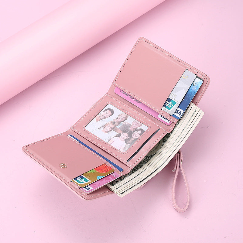 Women's Short Leather Mini Zipper Cartoon Ladies Wallet