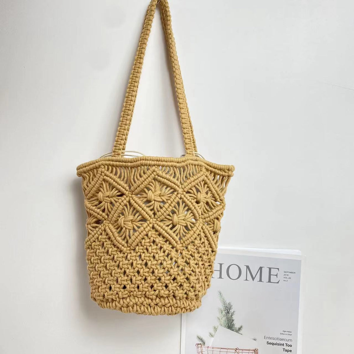 Artistic Retro Underarm Woven Crocheted Straw Bags