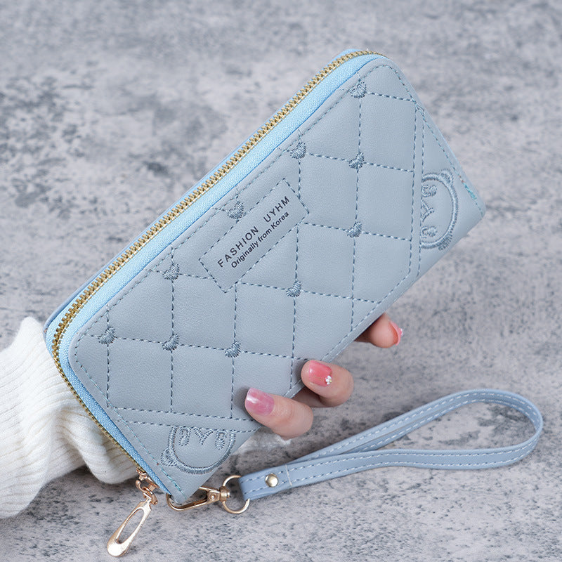 Popular Women's Korean Fashion Embroidery Zipper Coin Purses