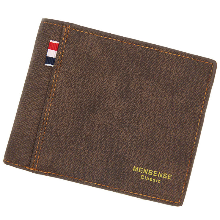 Men's Creative Frosted Short Large Capacity Fashion Retro Men's Wallet