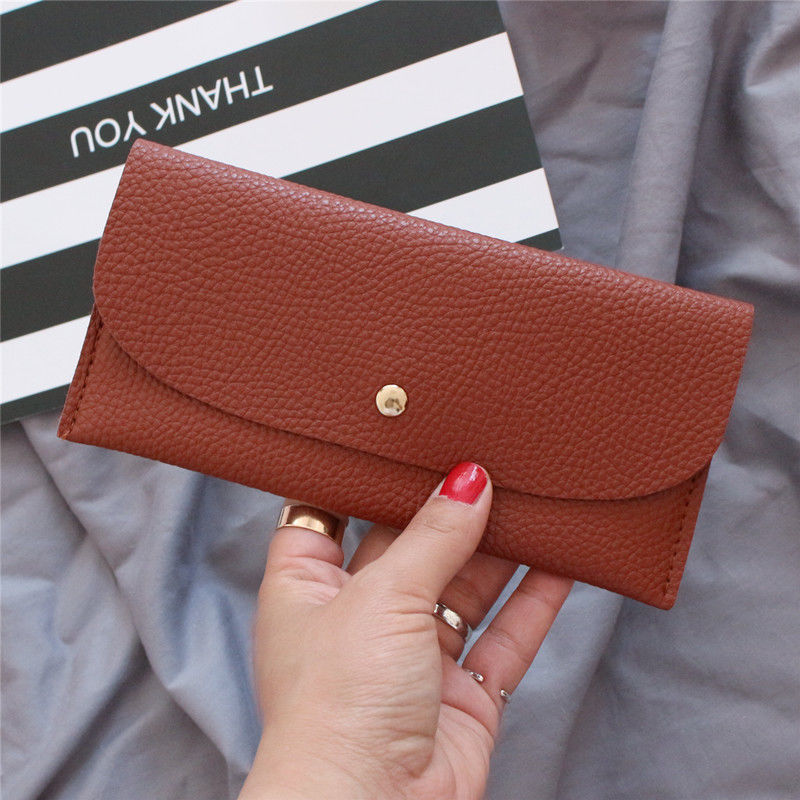 Fashion Lychee Pattern Simple Thin Long Ladies Wallet