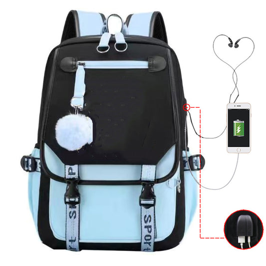 Children's Contrast Neutral Printing Primary Secondary Backpacks