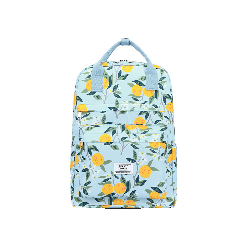 Men's Waterproof Floral Print Fresh Computer Schoolgirl Backpacks