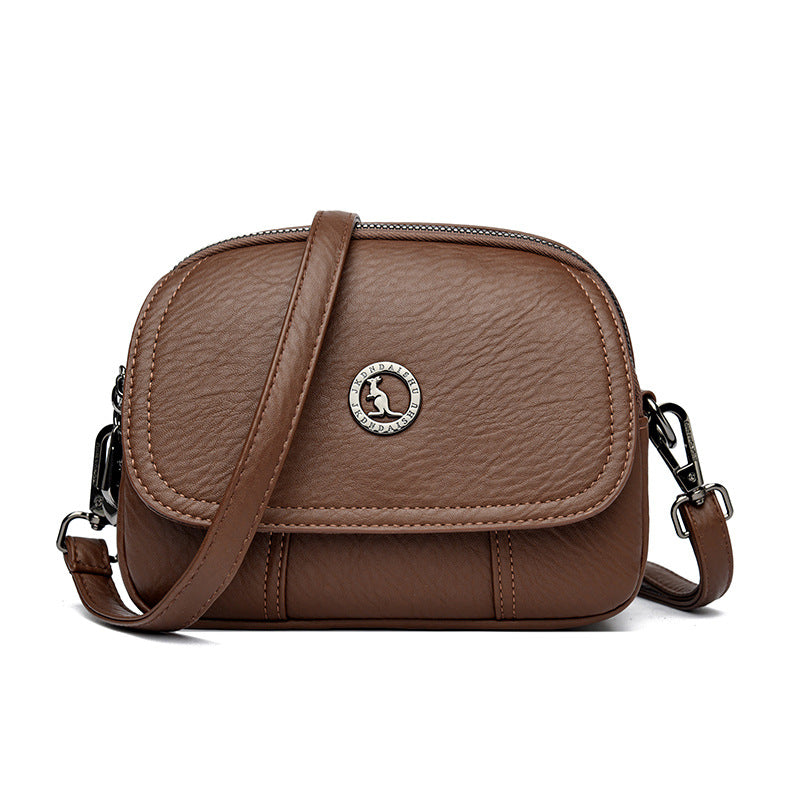 Soft Leather Round Chinese Style Kangaroo Retro Bags