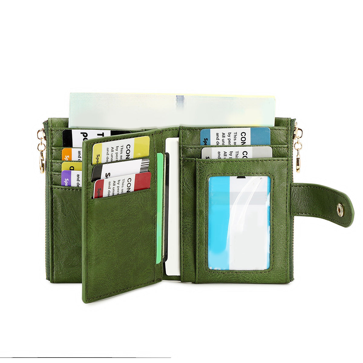 Women's Color Double Zipper Off Short Style Ladies Wallet