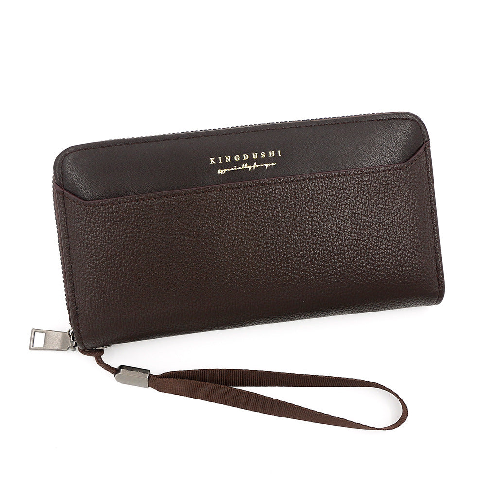 Men's Stitching Long Zipper Boutique Large Capacity Multi Men's Wallet