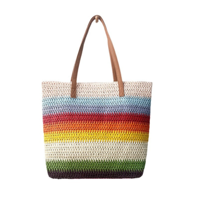 Women's Environmental Protection Raffia Paper Woven Straw Mummy Fashion Beach Shoulder Bags
