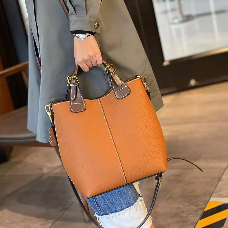 Women's Cowhide Large Capacity Combination Hand Carrying Cross Shoulder Bags