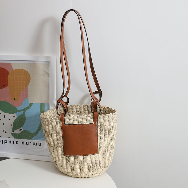Retro Straw Niche Woven Seaside Vacation Shoulder Bags
