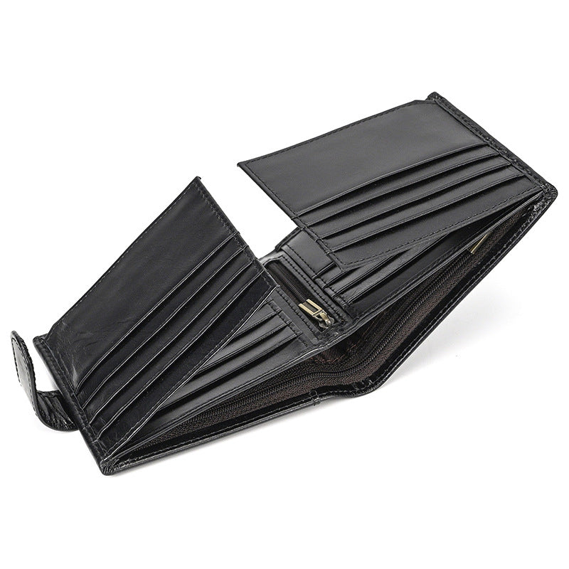 Multiple Slots First Layer Cowhide Oily Bags