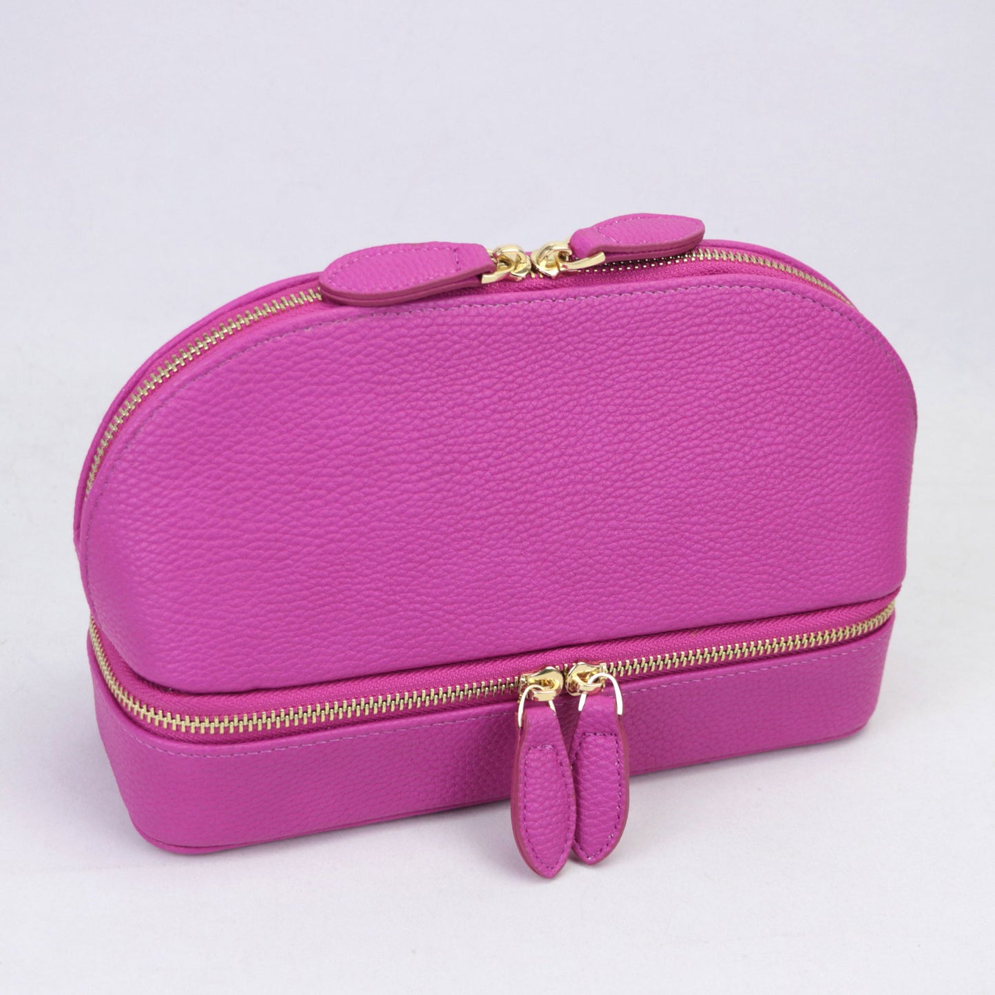 Solid Color Leather Fashion Shell Shape Multifunctional Cosmetic Bags