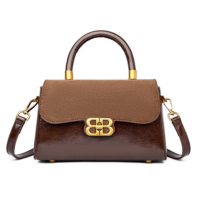 Women's Retro Suede Fashion Portable Trendy Leopard Shoulder Bags
