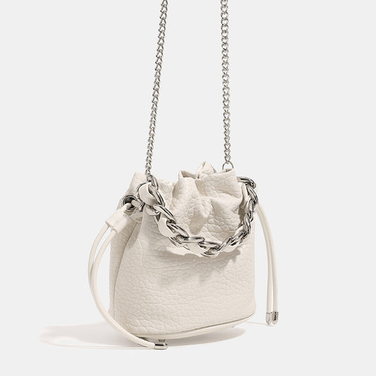 Women's Chain Lychee Pattern Fashion Niche High-grade Soft Bucket Bags