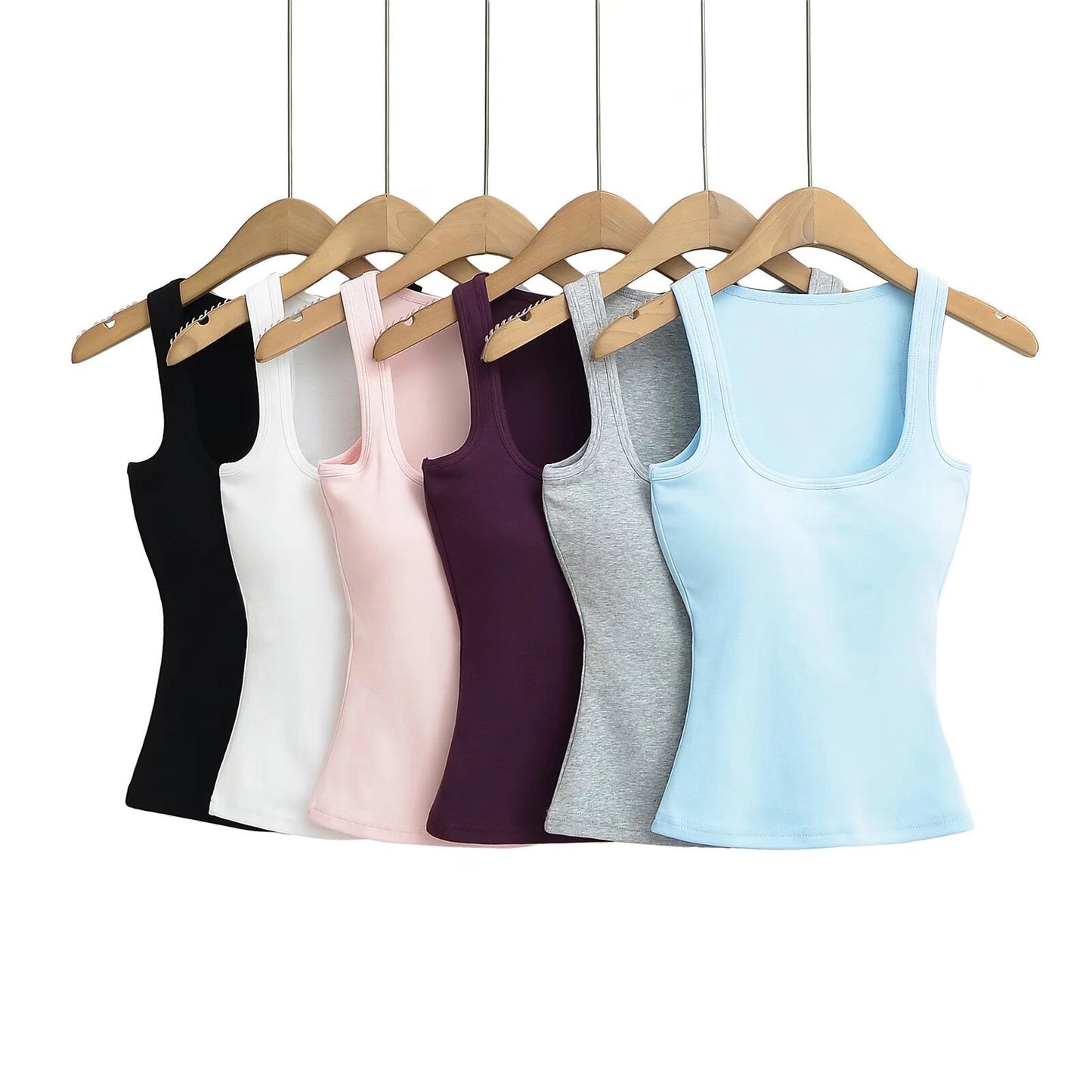 Women's Low-cut With Chest Pad Stretch Tight-fitting Cinched Tops