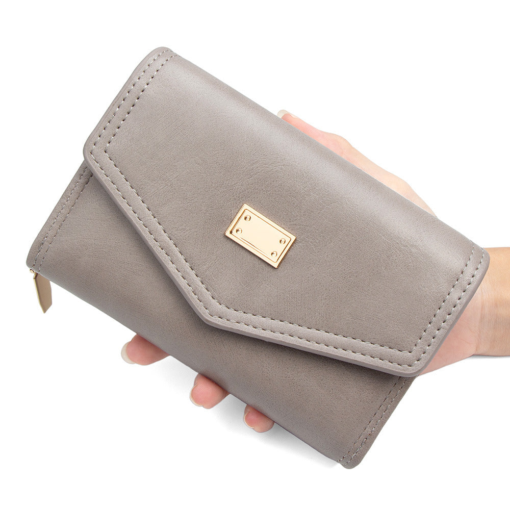 Women's Short Fashion Simple Horizontal Zipper Clutch Ladies Wallet