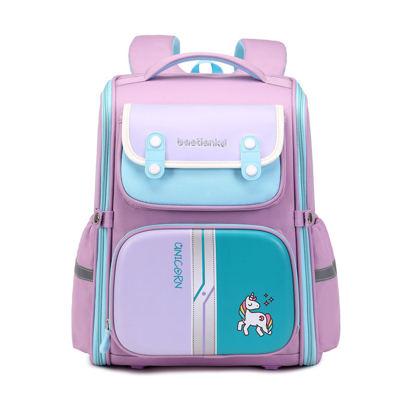 Women's & Men's & Light Tide British Burden Reduction Spine Elementary School Students' Schoolbags