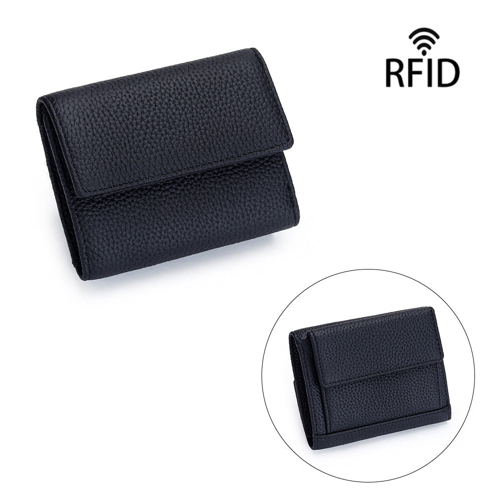 Women's First Layer Cowhide Short Genuine Leather Fashion Style Mini Ladies Wallet