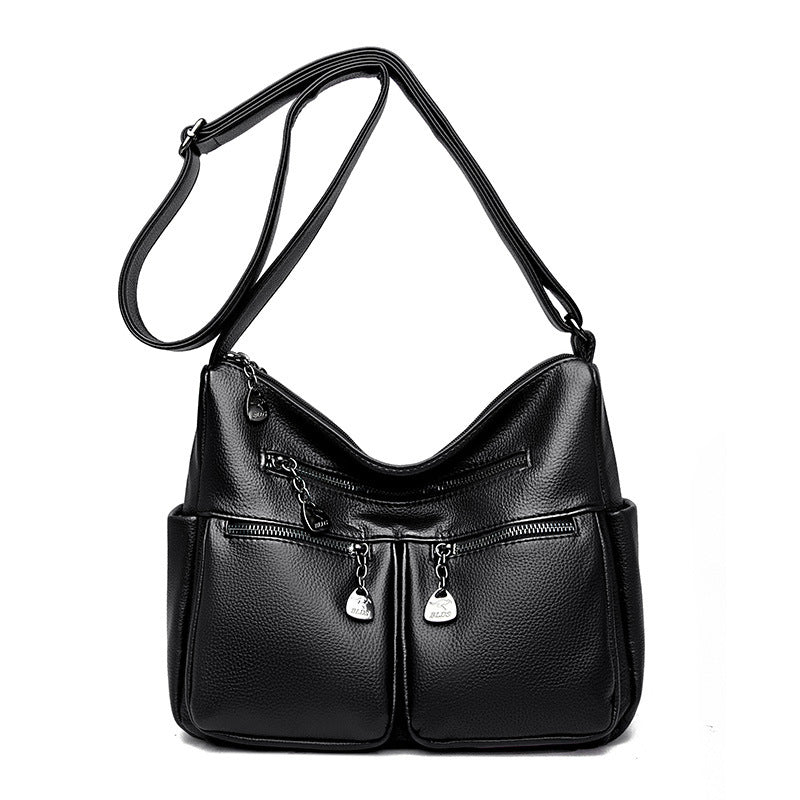 Women's Large Capacity Soft Leather Mother Tide Crossbody Bags