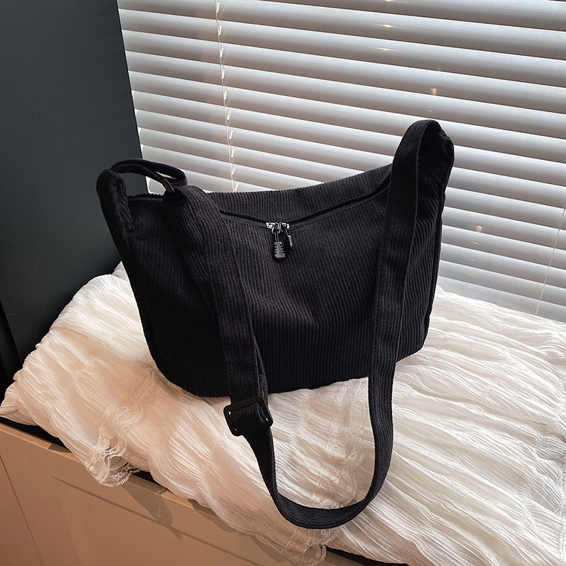 Trendy Female Corduroy Class Large Capacity Shoulder Bags